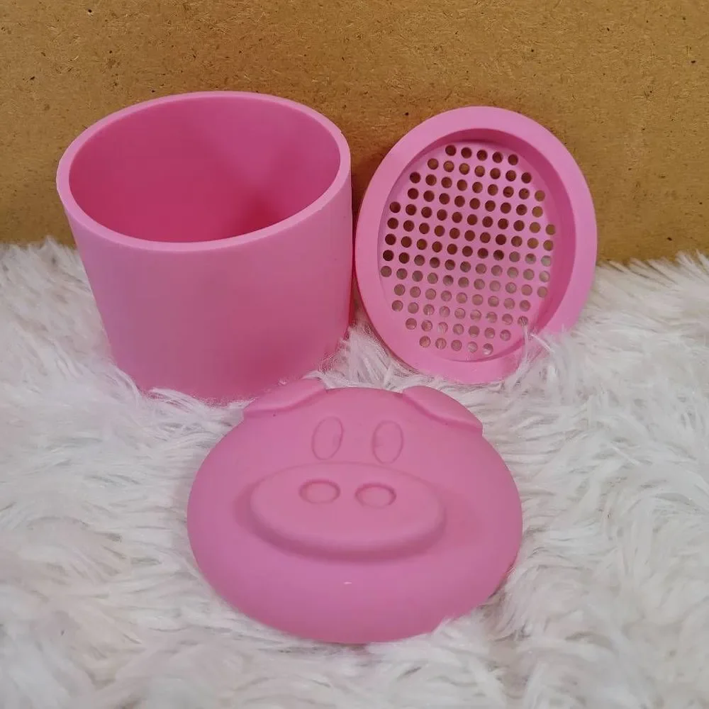 Pink Pig Bacon Grease Silicone Strainer & Collector